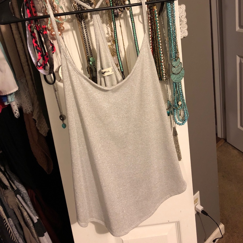 Sparkly silver tank